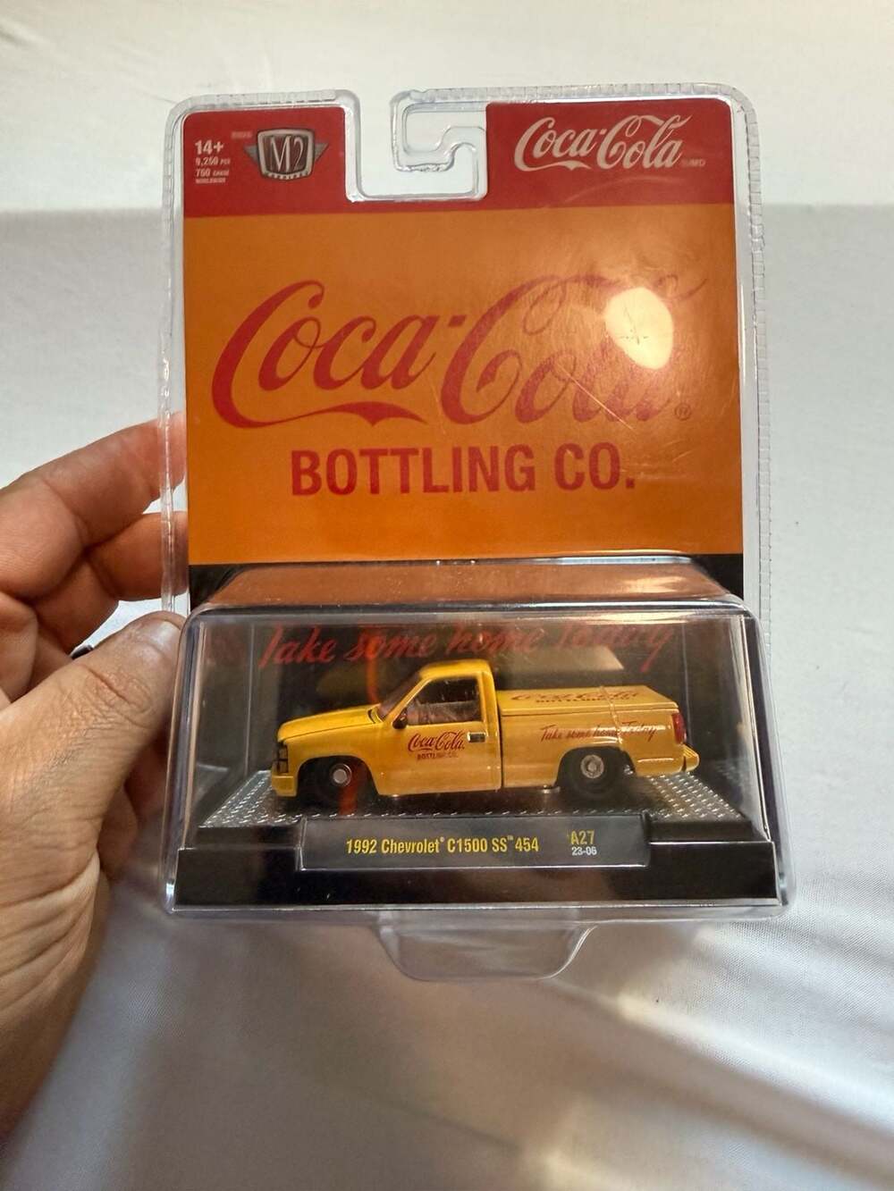 M2 Machines Coca-Cola Release A27 1992 Chevrolet C1500 SS 454 Yellow Diecast Tru